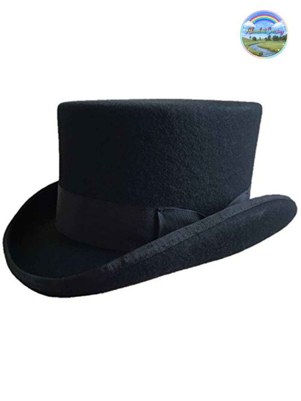 Wool Felt Victorian Top Hat XS Size 21.3in Unisex Formal Costume